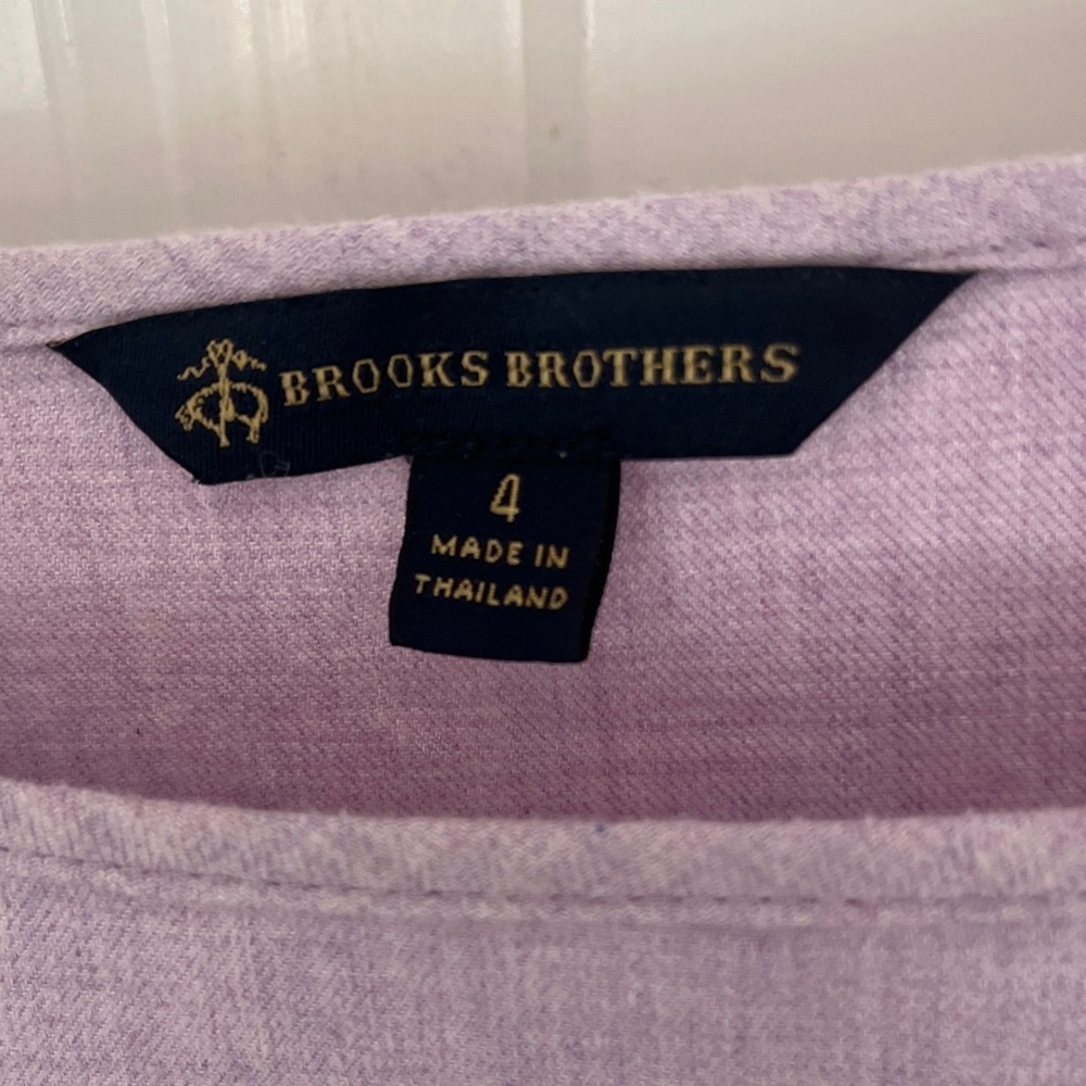Brooks Brothers Lavender wool blend Blouse with 3/4 Sleeves Sz 4 - Picture 6 of 8